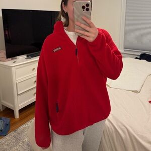 Red Half-Zip Fleece Pullover
